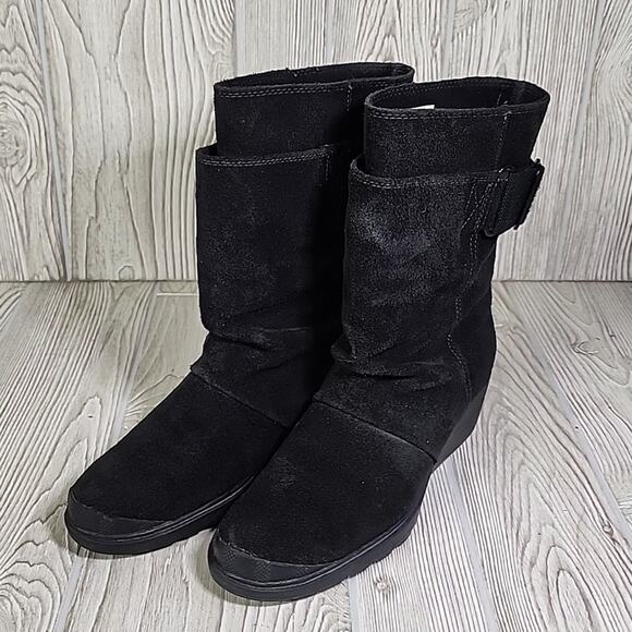 Sorel Toronto Mid Wedge Pull On Black Boots Womens Size 8 - Picture 11 of 13